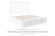 Chalanna - Queen Storage Footboard With Roll Slats - White - Simple Home Plus