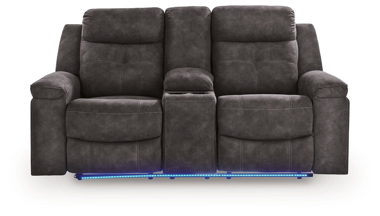 Brysonview - Double Reclining Loveseat With Console - Charcoal - Simple Home Plus