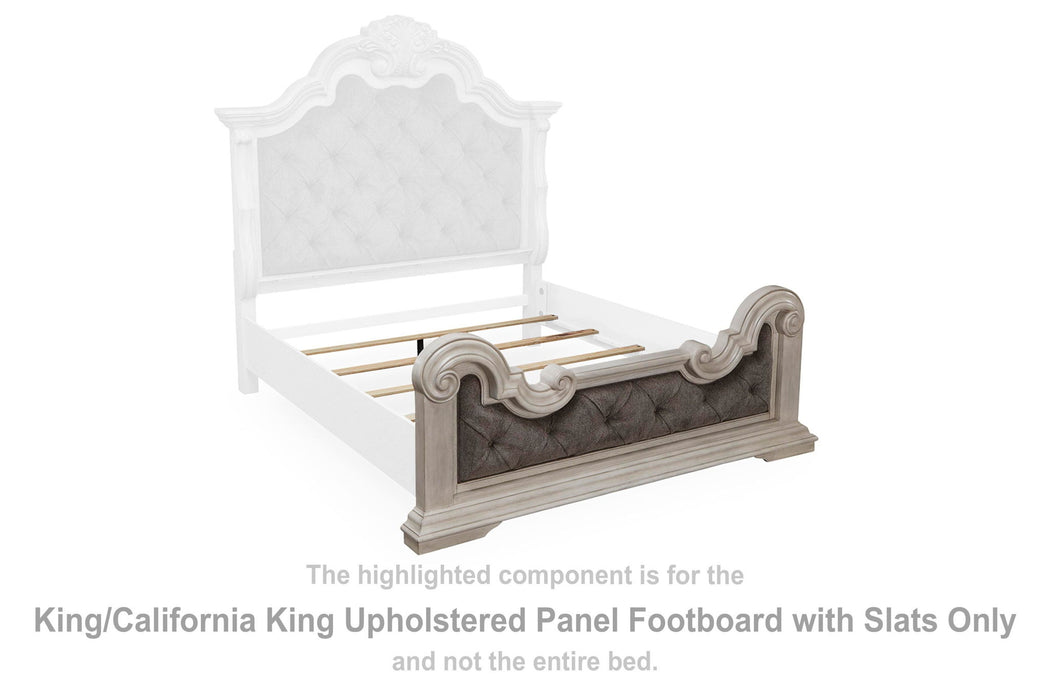 Bruchandi - King/California King Upholstered Panel Footboard With Slats - Antique White - Simple Home Plus