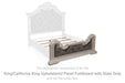 Bruchandi - King/California King Upholstered Panel Footboard With Slats - Antique White - Simple Home Plus