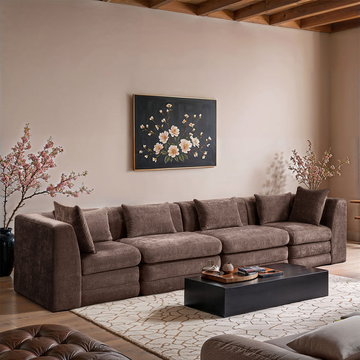 Stellar - 4 Piece Upholstered Modular Sectional - Simple Home Plus