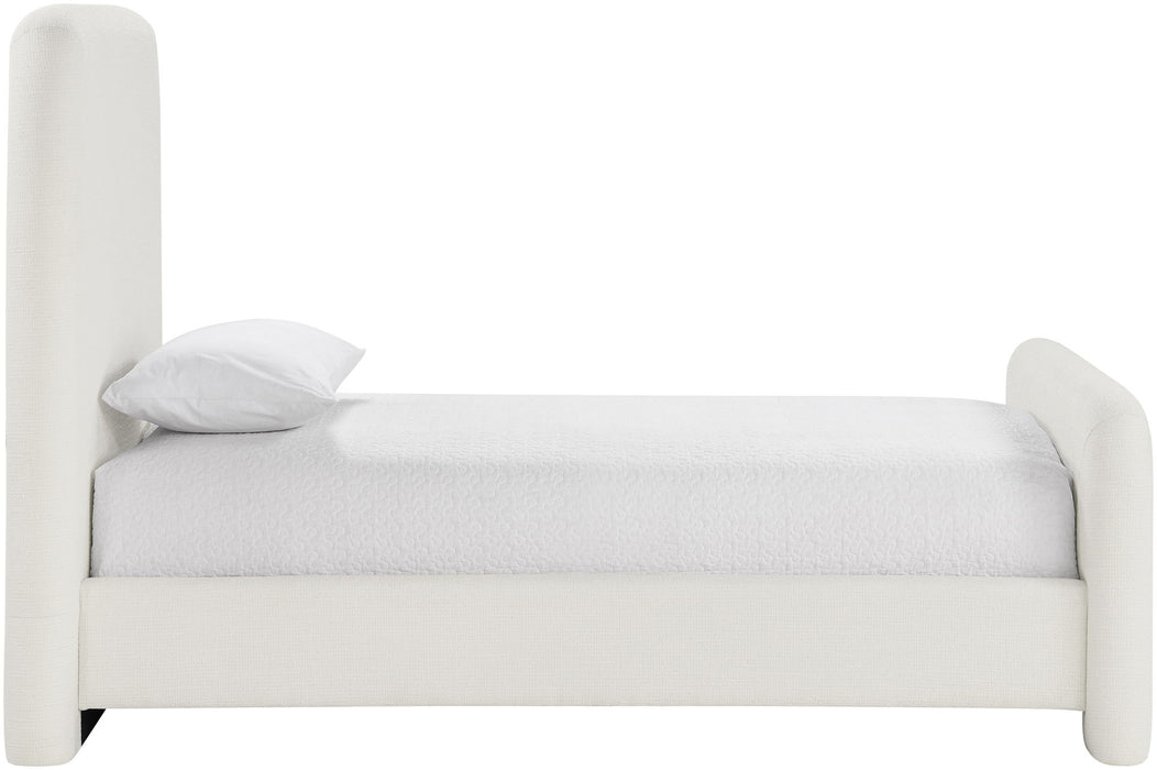 Fira - Linen Textured Fabric Upholstered Bed - Simple Home Plus