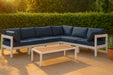 Nizuc - Outdoor Patio 6 Piece Modular Sectional With White Frame - Simple Home Plus