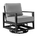 Cayman - Black Aluminum Outdoor Swivel Glider Chair With Cushion - Black / Dark Gray - Simple Home Plus