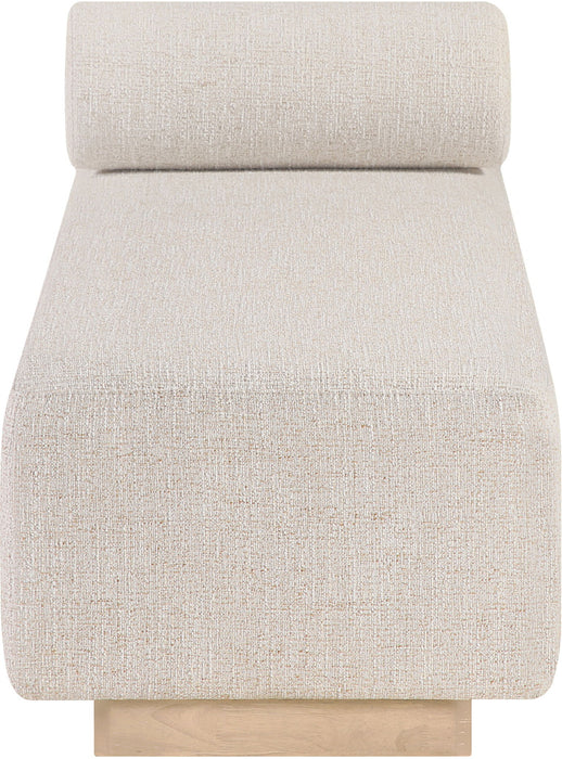 Zephyr - Linen Textured Fabric Upholstered Chaise - Painted Natural Base - Simple Home Plus