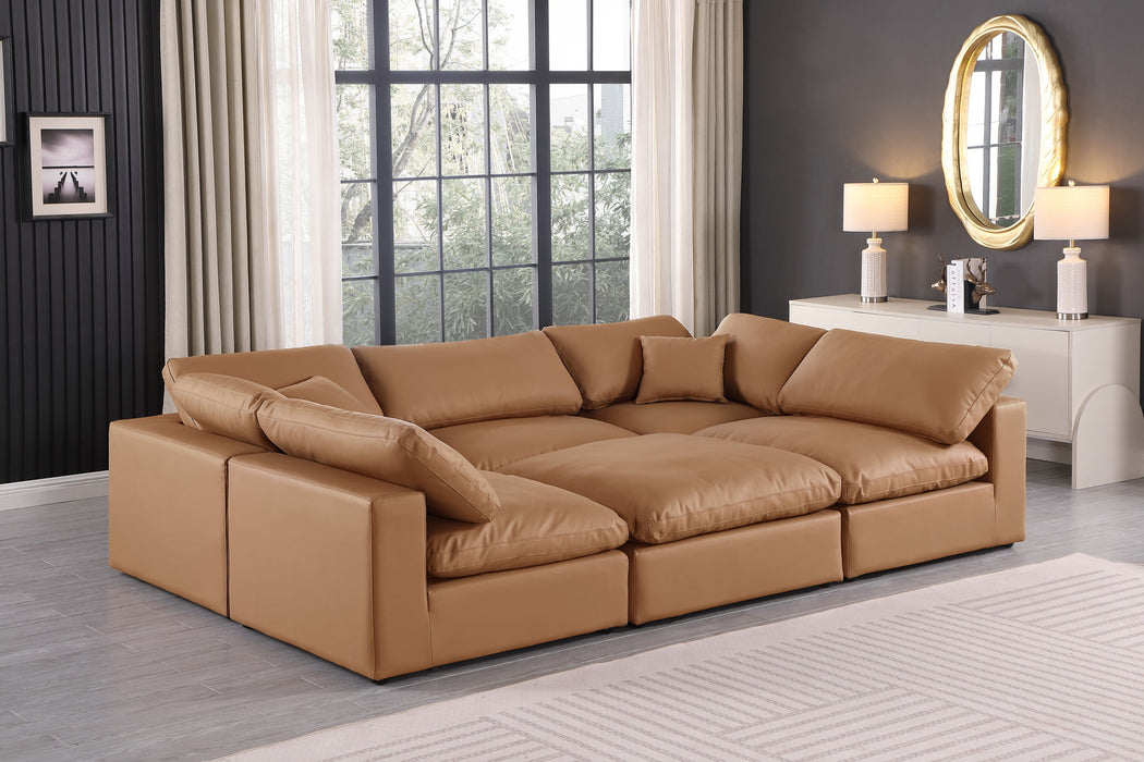 Comfy - 6 Piece Faux Leather Sectional - Simple Home Plus