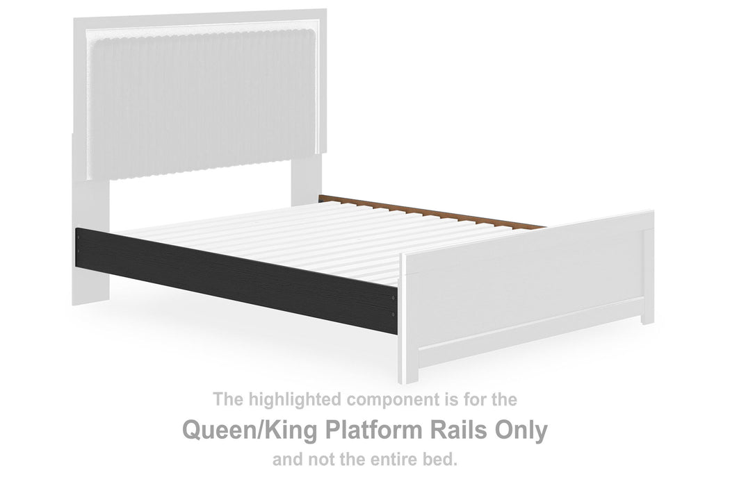 Zuraleus - Queen/King Platform Rails - Black - Simple Home Plus