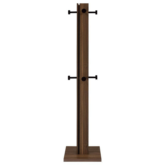 Rikkie - Coat Rack And Mirror - Walnut - Simple Home Plus