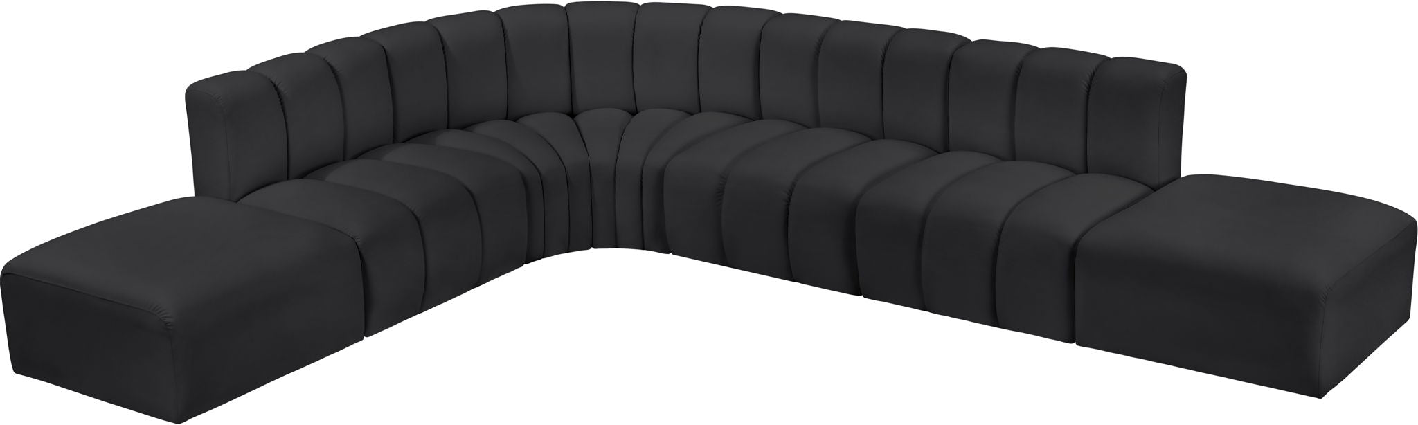Arc - Faux Leather 7 Piece Corner Modular Sofa - Simple Home Plus