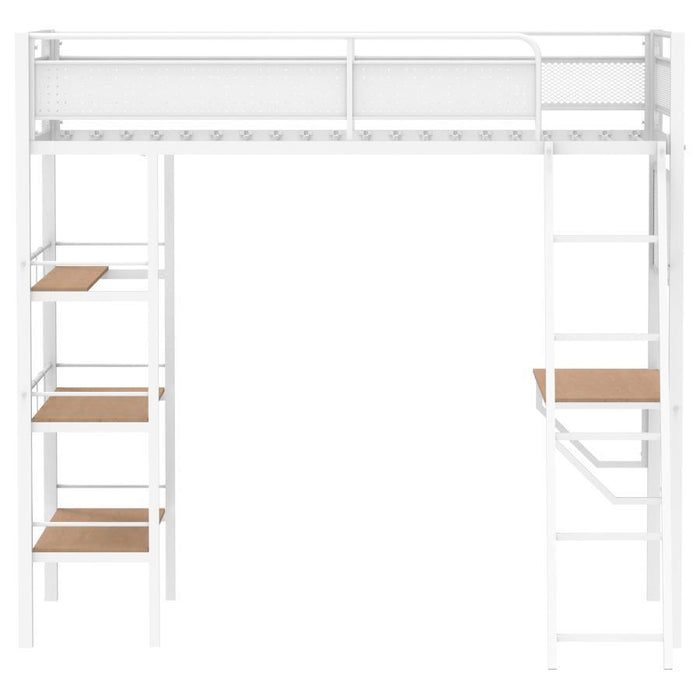Campus - 3-Shelf Metal Twin Workstation Loft Bed - Simple Home Plus