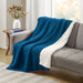 Rowan - Waffle Knit Chenille Throw - Navy Blue - Simple Home Plus