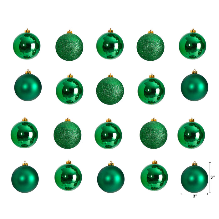 Holiday 20 Count 3" Shatterproof Ornament Set