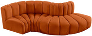 Arc - Velvet 4 Piece L-Shaped Modular Sofa - Simple Home Plus