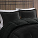 Alton - Full/Queen Plush Sherpa Down Alternative Comforter Set - Black - Simple Home Plus