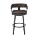 Lorin - 26" Counter Height Swivel Bar Stool - Java - Brown Finish And Faux Leather - Simple Home Plus