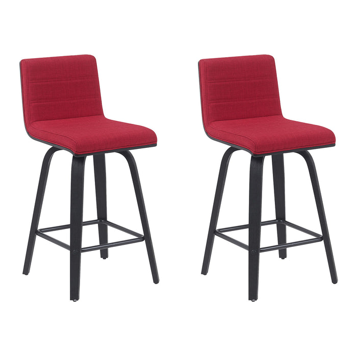 Vienna - Modern Counter Height Swivel Bar Stool - Black Brushed Wood Frame - Simple Home Plus
