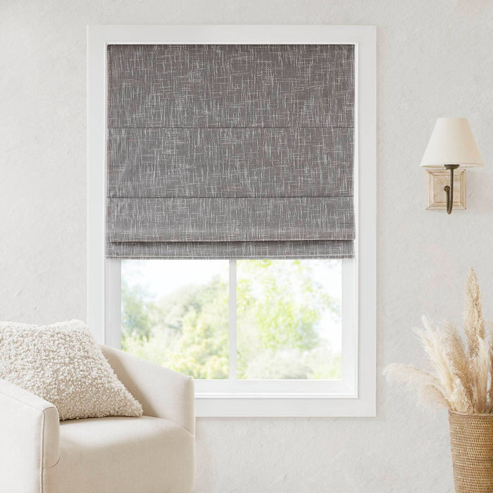 Quincy - 35x64" Total Blackout Cordless Roman Shade - Gray - Simple Home Plus
