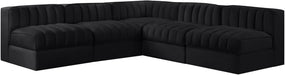 Rummi - Armless Velvet Performance Fabric Upholstered 5 Piece Modular Sectional - Simple Home Plus
