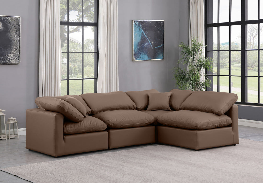 Indulge - Faux Leather 4 Piece Modular Sectional - Simple Home Plus