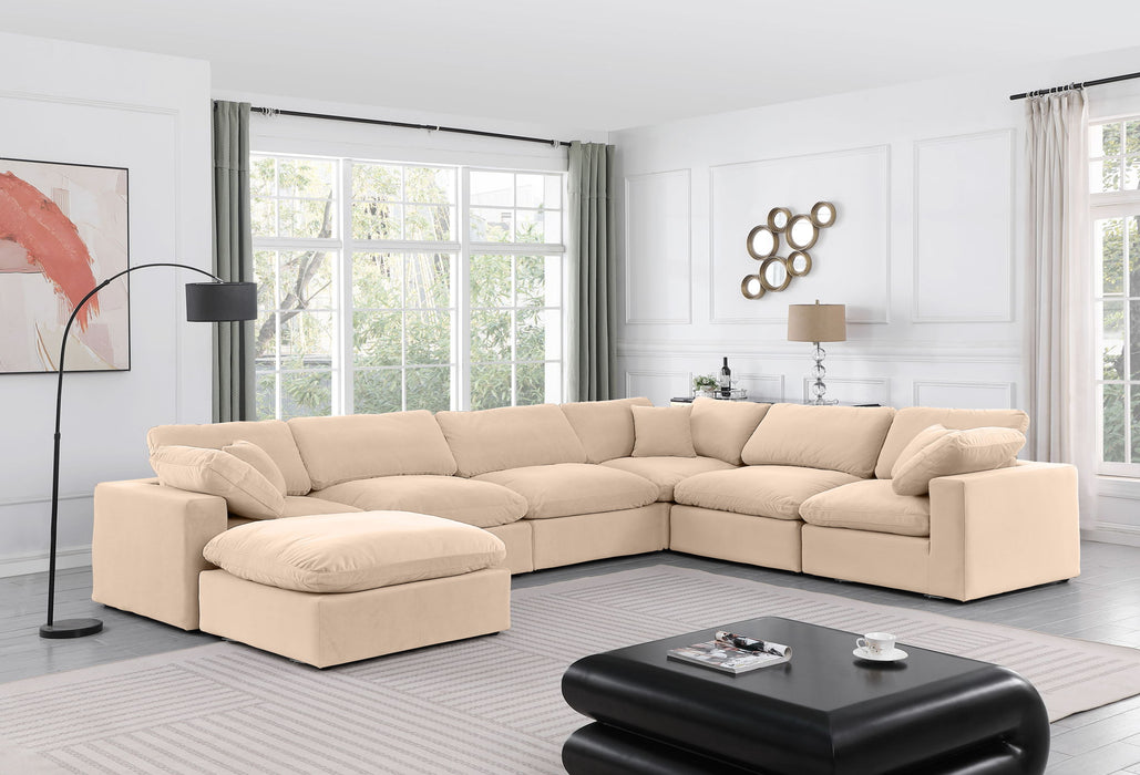 Comfy - 7 Piece Velvet Modular Sectional With Chaise - Simple Home Plus