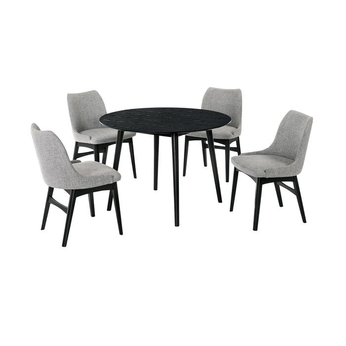 Arcadia - Round 5 Piece Dining Set - Gray / Black