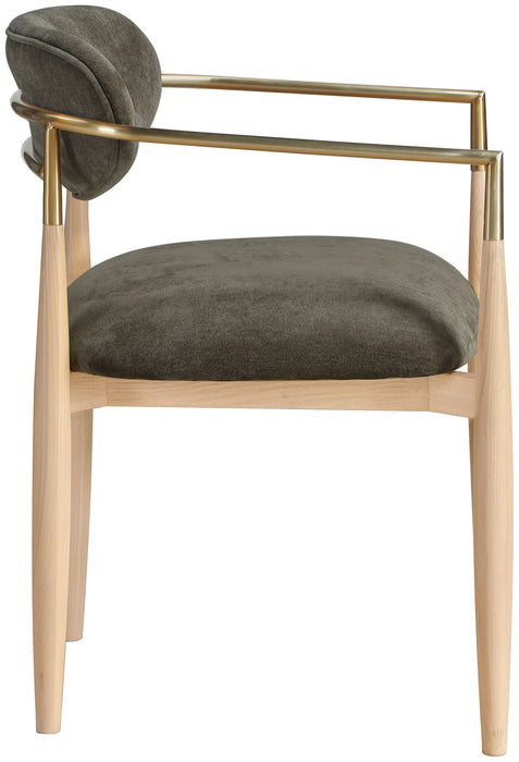 Riccio - Fabric Dining Arm Chair (Set of 2) - Natural Frame - Simple Home Plus