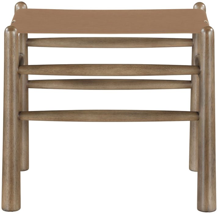 Santos - Faux Leather Upholstered Bench - Walnut Frame - Simple Home Plus
