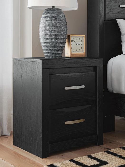 Stabotta - Two Drawer Night Stand - Black - Simple Home Plus