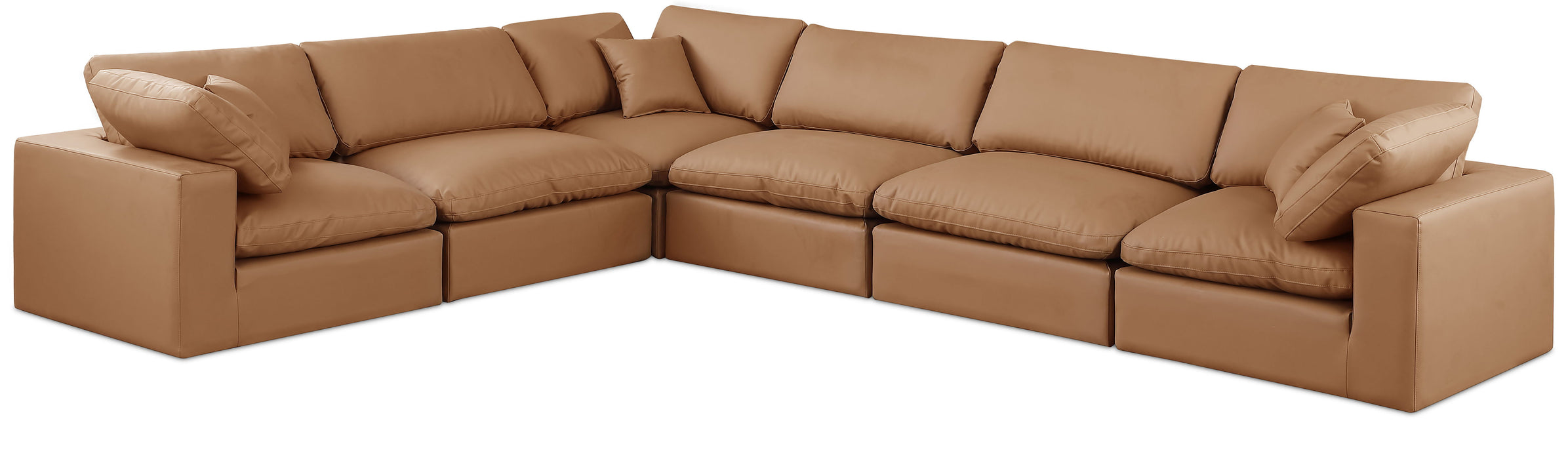 Comfy - 6 Piece Faux Leather Modular Corner Sectional - Simple Home Plus