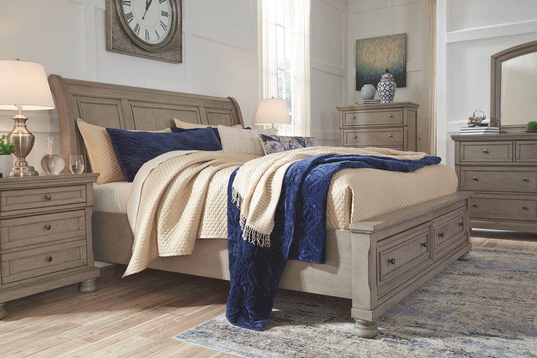 Lettner - Sleigh Bed - Simple Home Plus
