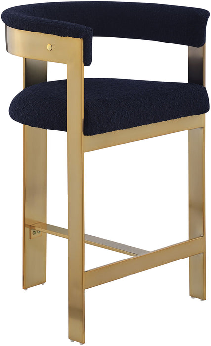 Romeo - Boucle Counter Stool With Gold Base (Set of 2) - Simple Home Plus
