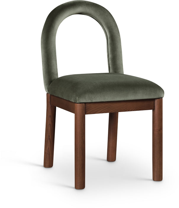 Conrad - Velvet Dining Chair With Brown Legs - Simple Home Plus