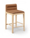 Ellis - Vegan Leather Upholstered Counter Stool (Set of 2) - Natural Base - Simple Home Plus