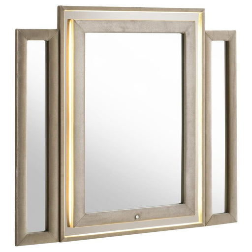 Lorient - LED Dresser Mirror - Ivory And Camel - Simple Home Plus