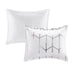 Raina - Metallic Printed Comforter Set - White / Silver - Simple Home Plus