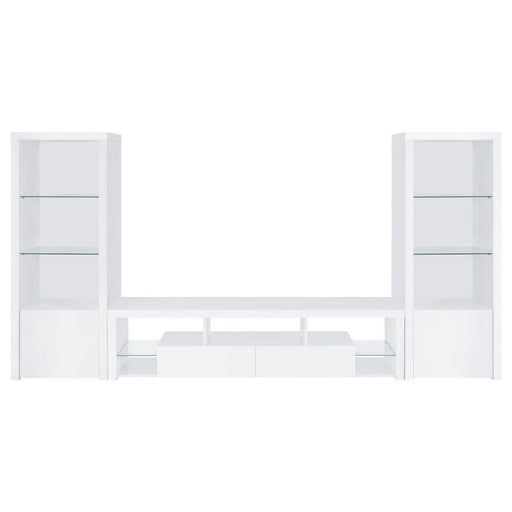 Jude - 3 Piece TV Entertainment Center - White High Gloss - Simple Home Plus
