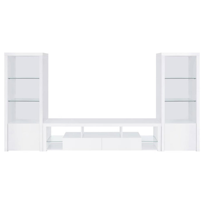 Jude - 3 Piece TV Entertainment Center - White High Gloss - Simple Home Plus