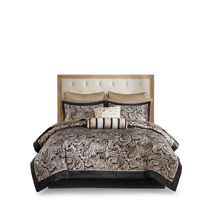 Aubrey - Queen 12 Piece Complete Bed Set - Black - Simple Home Plus