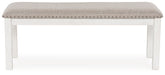 Robbinsdale - Antique White - Large Upholstered Dining Room Bench - Simple Home Plus