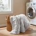 Ruched Fur - Throw - Silver Gray - Simple Home Plus