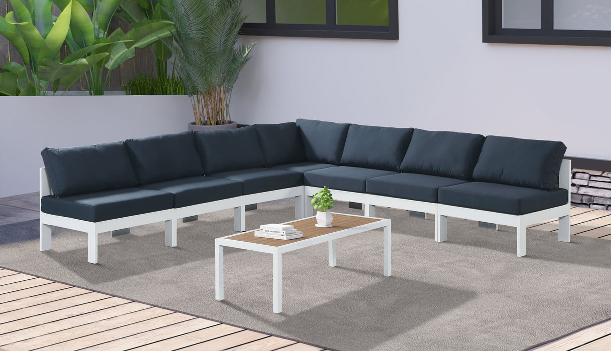Nizuc - Outdoor Patio 7 Piece Modular Sectional With White Frame - Simple Home Plus