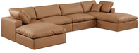 Comfy - 6 Piece Faux Leather Modular Double Chaise Sectional - Simple Home Plus
