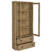 Hawthorne - 4-Shelf Glass Door Tall Cabinet With Drawers - Simple Home Plus
