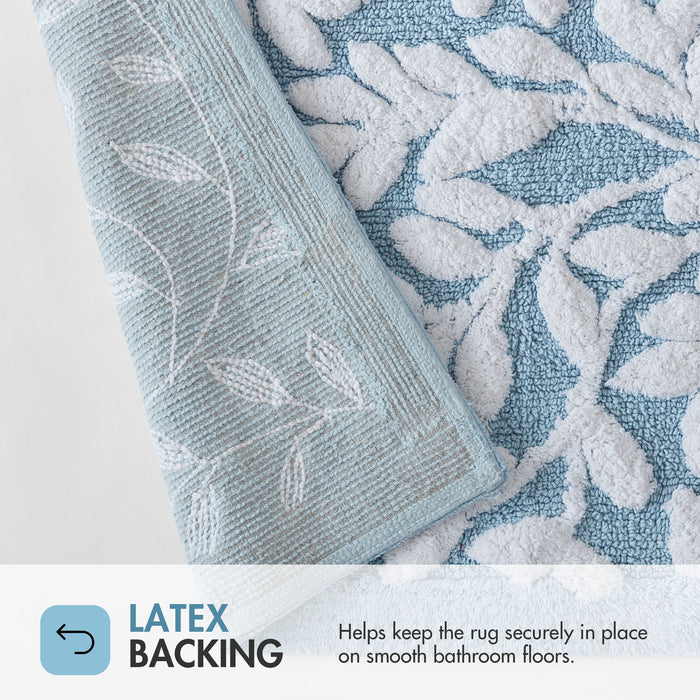Serene - 60" x 24" Cotton Tufted Bath Rug - Blue