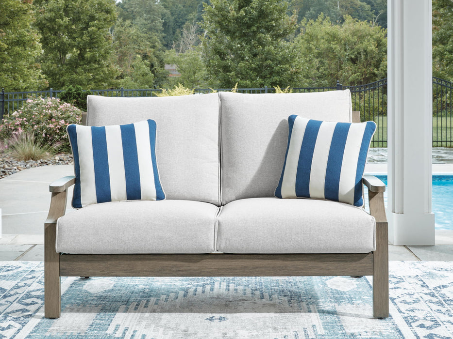 Rainier Ranch - Loveseat With Cushion - Brown / Beige - Simple Home Plus