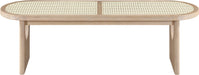 Canovia - Solid Wood And Faux Cane Bench - Simple Home Plus