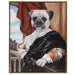 Pet Portrait - Captain's Guard Pug Framed Canvas Wall Art - Multi - Simple Home Plus