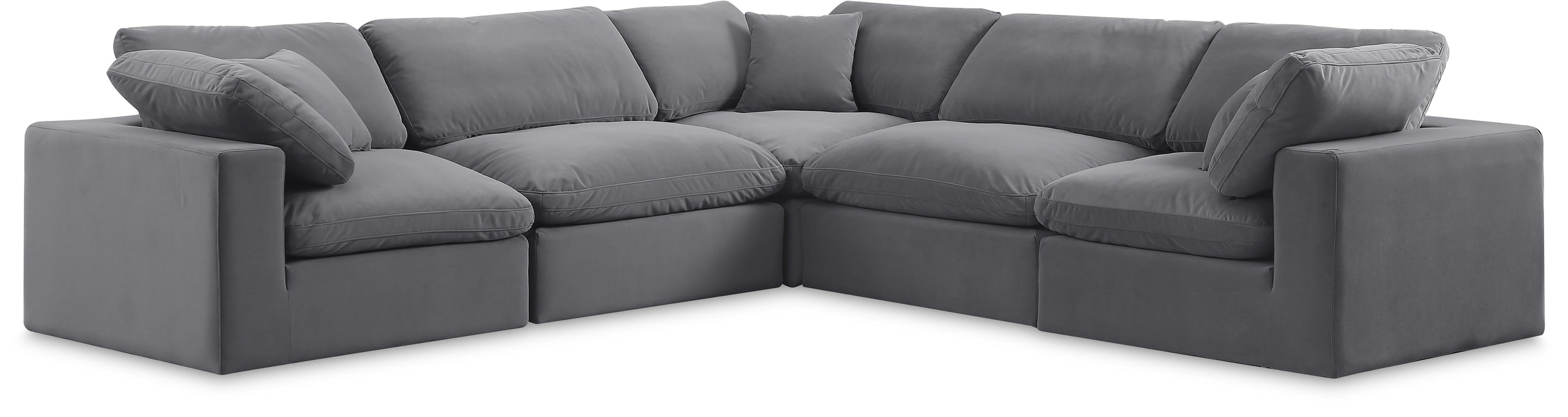 Comfy - 5 Piece Velvet Modular Corner Sectional - Simple Home Plus