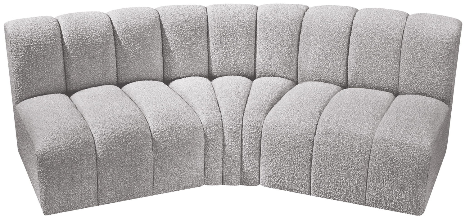 Arc - Boucle Fabric 3 Piece Modular Corner Sofa - Simple Home Plus