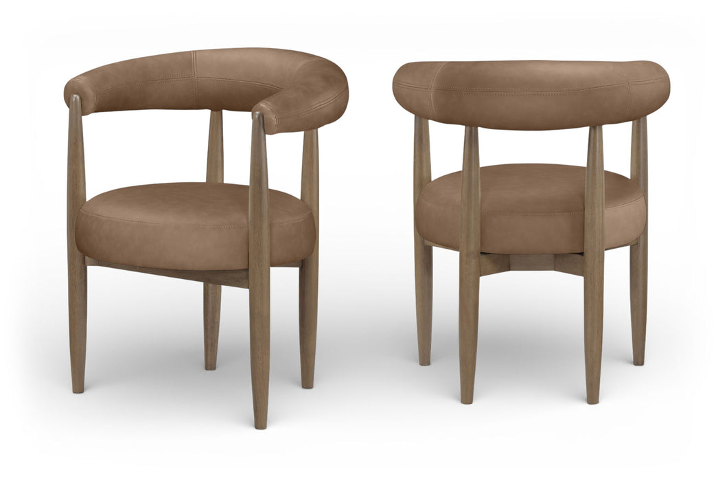 Sable - Vegan Leather Upholstered Dining Chair (Set of 2) - Brown Base - Simple Home Plus